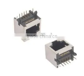 SINGLE-PORT RJ45 PCB JACK WITH HALF-SHIELDING thumbnail-1