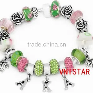 Vnistar Dangle Beads Leaf Shaped Charm Beads Fit for AKA European Bracelet Wholesale PBD301 thumbnail-2