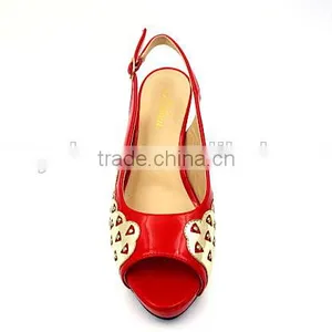 Latest Mix Color High Class Middle Heel Slingback Sandals With Net thumbnail-3