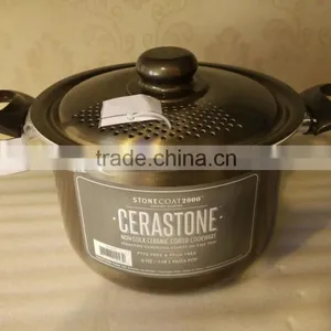 New Aluminum Press Non-stick Cookware Set Stock Pasta Noodle Cooking Pot Little Holes on Lid thumbnail-1