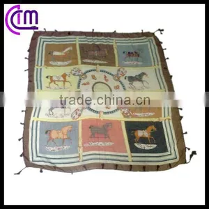 Polyester Scarf With Horse Printing thumbnail-1