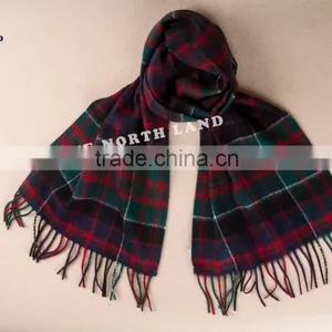 Wool Cashmere Scottish Tartan Scarf thumbnail-4