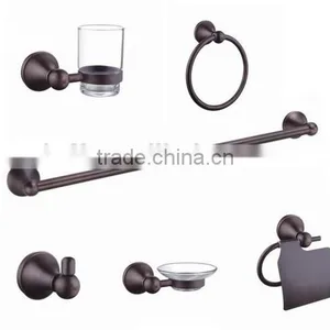 Vintage Classic Oil Rubbed Bronze Metal Bathroom Accessory Set 6pcs thumbnail-1