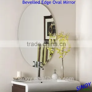 Sinoy Mirror Inc Beveled Edge Oval Bathroom MIrror Glass, 3mm to 6mm Thick, 10mm - 30mm Beveling Edge thumbnail-4