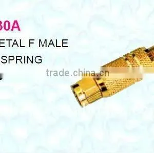Gold Metal F Connector With Spring thumbnail-1