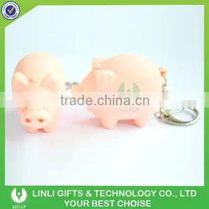 Kids Promotional Items Led Sound Little Pig Keychain,Led Pig Key Ring,Led Pig Key Chain thumbnail-4