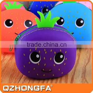 Lovely Strawberry Customized Silicone Wallet for Coin&money&carry Articles thumbnail-2