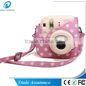 PU Leather Pink Dot Fuji Instax Mini Case Bag for Fujifilm Instax Mini8 Case With Shoulder Strap thumbnail-4