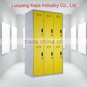 5% Discount!! Luoyang Supplier Thin-rimmed 6 Door Gray Color Cold-rolled Steel Sheet Metal Locker With Adjustable Shelves thumbnail-2