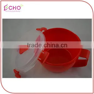 Microwave Plastic Safe Soup Mug With Handle and Vent/Noodle Bowl With Lid and Spoon/Microwave Rice Cooker thumbnail-4
