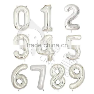 40inch Silver Aluminium Foil Number Balloon for Birthday Party Decoration Balloon thumbnail-1
