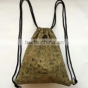 Children Cartoon Graffiti Bundle Mouth Bag Draw Canvas Backpack Bag thumbnail-5