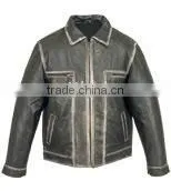 Men Rub off Leather Fashion Jacket thumbnail-1