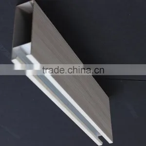 Impact Resistance Wood Grain Suspended Metal Strip Ceiling Aluminum U Groove Screen Ceiling Tiles thumbnail-4
