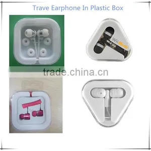 Custom Logo Earphones/for Cheap Disposable Airline Train Bus/ Travel Earphone in Plastic Box thumbnail-1