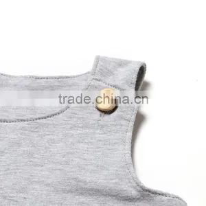 Baby Boy Cute Summer Romper Sleeveless Grey Rompers Baby Boy Romper and Sleep Suits thumbnail-3