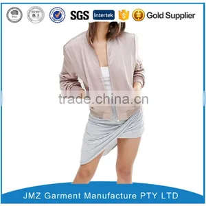 OEM High Quality Satin Bomber Jacket thumbnail-1