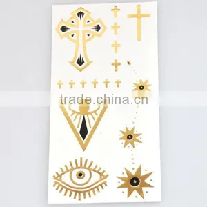 Wholesale Dazzling Metallic Temporary Tattoos Gold Body Art Tattoos Waterproof Fake Jewelry Tattoos Manufacturer thumbnail-2