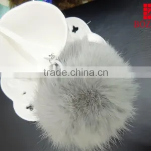 Factory Design Genuine Rabbit Pom Pom Keyring thumbnail-1