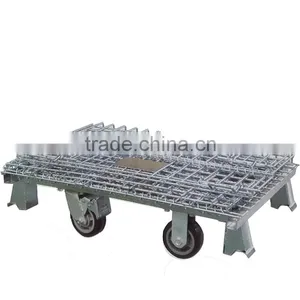 Spot Welding Spiral Hinge Foldable Collapsible Foldable Metal Mesh Steel Roll Container thumbnail-2