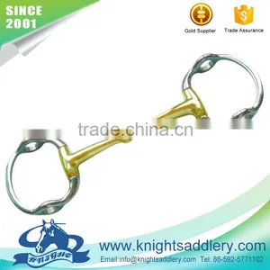 Stainless Steel Gag Horse Bit With German Silver Decorated Jointed Mouth and Eggbutt Rings thumbnail-1