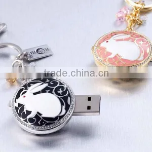 RORO Auspicious Rabbit Enamel Craft Gift USB Flash Disk USB Flash Drive thumbnail-1