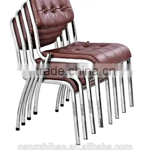 Leather Office Chair Reception no Arm Stackable Chair AH-20 thumbnail-5