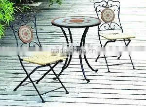 Iron Folded Outdoor Bistro Table and Chair Furniture thumbnail-1