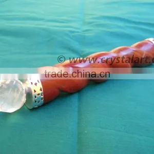 RED JASPER TWISTED FACETED HEALING WANDS thumbnail-2