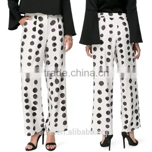 China Supplier Ltweight Plain Dyed Formal Wear Fashion Baggy Pants for Women thumbnail-5