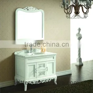 Single Bathroom Cabinet Unit With Natural Marble Top in Cottage WTS139 thumbnail-1