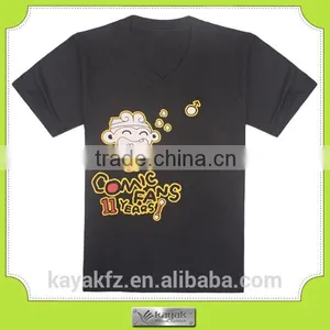 Custom v Neck Boy Cotton Round Neck Cheap T-shirts thumbnail-1
