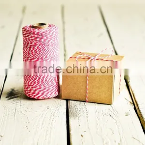 240 Yards Spool Baker's Twine in Bright Pink Stripes - 240 Yards - Valentine's Girl String Cord Ribbon Gift Wrapping Packaging thumbnail-1