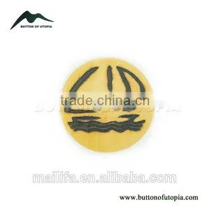 2 Holes High Quality Natural Wood Button With Animal Printed On thumbnail-1