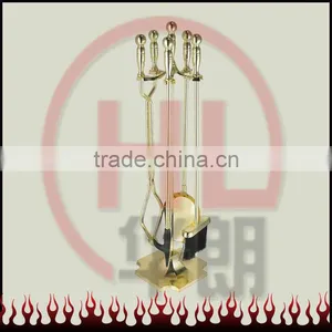 Polished Brass Fireplace Tools Set/Cars Iron Companion Set/ Firesied Tools Accessories thumbnail-1