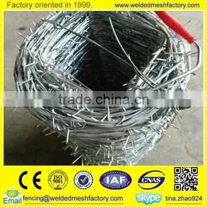 Cheap Galvanized /PVC Coated Double Twist Barbed Wire Roll thumbnail-6