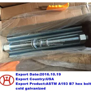 ASTM A193 B7 Hex Bolt Cold Galvanized thumbnail-1