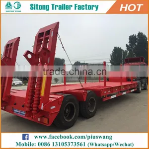 Heavy Loading Capacity Lowbed Semi Trailer For Construction Machinery Gooseneck Low Bed Trailers thumbnail-2