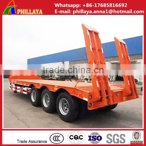 60 Ton Drop Deck/Step Deck Lowbed Semi Trailer for Heavy Equipment Use, 3 Axles Type thumbnail-5
