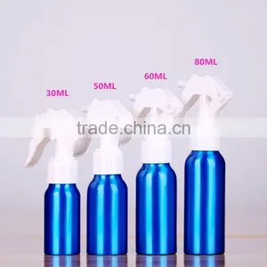 2017 Wholesale 30ml-500ml Blue Aluminum Perfume Bottle Trigger Spray Aluminum Bottle for Cosmetic Packaging thumbnail-2