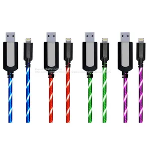 EL Visible 8 Pin Lightning USB Flowing Round Cable LD002 thumbnail-1