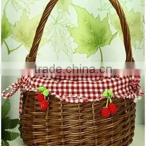 Handmade Wicker Christmas Gift Basket Empty Wicker Easter Basket thumbnail-2
