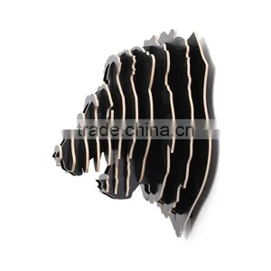 Creative Home Decorations Wooden Lion Head Lovely Animal Head Hanging Ornament Crafts 3D Wood Animal Head High Quality thumbnail-2