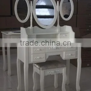 Dresser With Triple Mirror /make-up Desk Dressing Table With Stool thumbnail-2