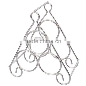 Wine Vintage Metal Rack Glass Holder With Wine Storage Wire Rack thumbnail-1