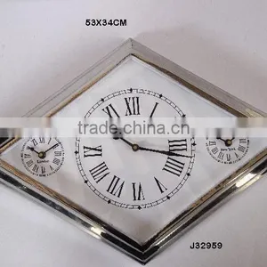 Diamond Shape Steel Wall Clock in Mirror Finish Other Finishes Available thumbnail-1