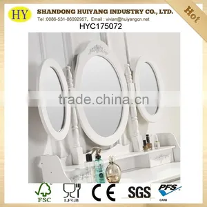 Custom European New Fashion Design Wooden Dressing Table With 3mirrors Wholesale thumbnail-2