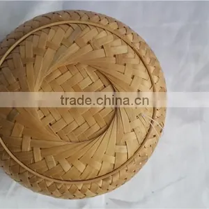 China Style Rouond New Bamboo Weave Casket With Lid S thumbnail-3