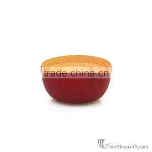Lacquered Bamboo Salad Bowl, Spun Bamboo Bowls Safe for Health thumbnail-3