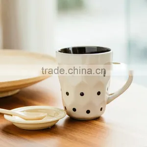 White Ceramic Coffee Mug With Dot thumbnail-1
